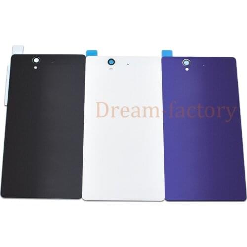 50pcs Back Cover for Sony Xperia Z L36H LT36 C6603 C6602 Rear Glass Housing Cover Back Battery Case Door Chassis Repair Parts