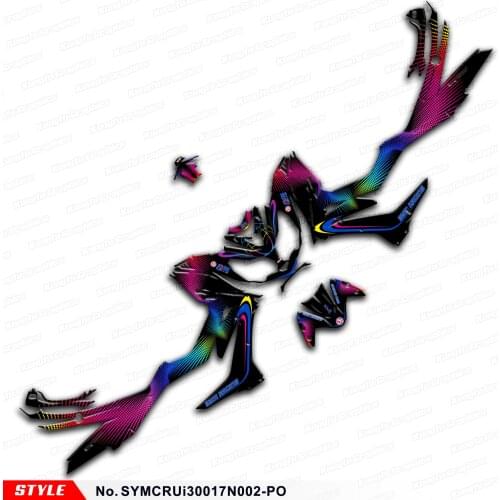 Aftermarket Self Adhesives Motorcycle Sticker Set for SYM Cruisym 300 2017 2018 2019 2020, Style No. SYMCRUi30017N002-PO