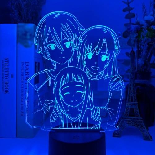 Acrylic Neon 3D Lamp Anime Led Light Sword Art for Bedroom Decor Kids Night Light Table Lamp Gift Online Christmas Decoration