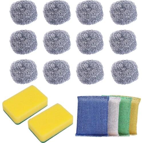 Stainless Steel Ball Scourer Wire Dish Pot Kitchen Cleaning Ball Washing Dishes Scrubbers Pan Bowl Cleaner Kitchen Accessories