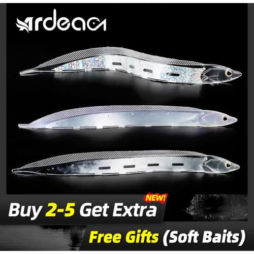 ARDEA Big Hairtail Bait soft lure 2PCS 15cm/20cm/27cm soft Swim Eel Sea Fishing Tackle GrouperKanpachil Fishing Lures