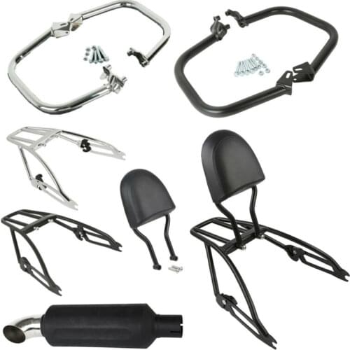 Motorcycle Sissy Bar Luggage Rack Backrest Engine Guards Exhaust Pipe For Harley Street 500 750 XG500 XG750 2015-2020 2019