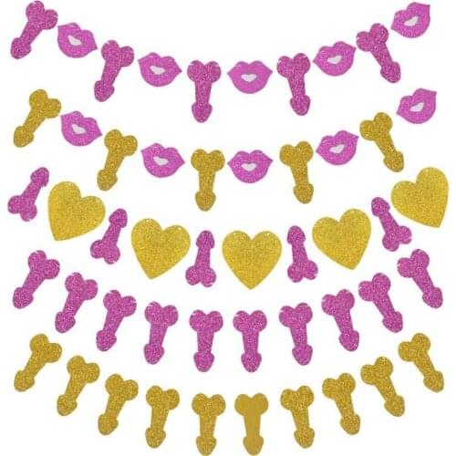 Glitter Bunting Banner Hanging Garland Hen Night Bachelorette Party Decoration