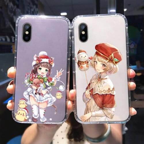 Merry Christmas Gift Cartoon Santa Claus Phone Case for IPhone 6s 11 12 Pro Max Mini XS XR 7 8 X Plus SE 2020 Soft Clear Cover