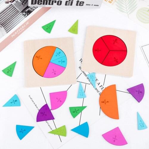 Wooden Circular Board Mathematics Fraction Division Teaching Aids Education Toy Child Montessori Board Wooden Gift Math Toy