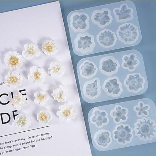 Resin Crystal Epoxy Mold Small Flowers Decorations Casting Silicone Mould DIY Crafts Jewelry Making Tool