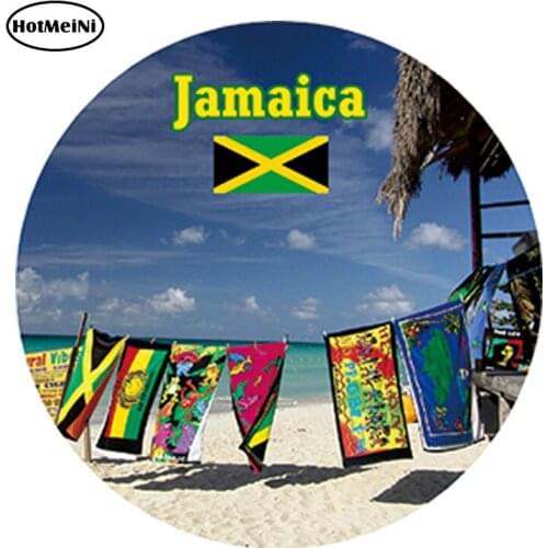 HotMeiNi 13cm x 13cm Car Sticker for Jamaica - Souvenir Novelty Round Fridge Magnet Decal JDM Waterproof Car Styling Graphic