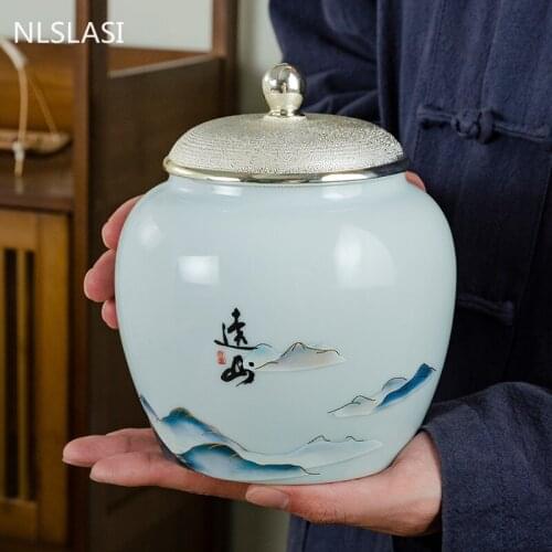 Handmade Ceramic Tea Cans Kitchen Spice Container with Cover Moisture-proof Jars Home Storage Box Teaware Supplies Tea Caddy