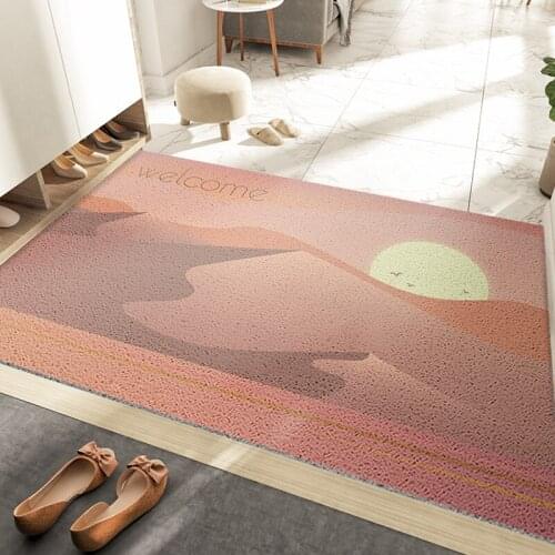 Nordic Style Door Mat Carpet Silk Loop Material Anti-slip Mat Kitchen Mat Bath Mat Entrance Doormat Custom PVC Home Mat Carpet