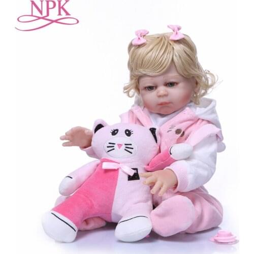 NPK 50CM Boneca Bebes Reborn girl Doll Handmade Full Silicone Reborn Baby Dolls In Cute Clothes Fashion Reborn Bebe Boy Dolls