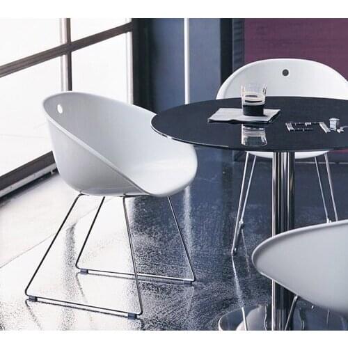 Minimalist Modern Design plastic acrylic classic Dining Chair with Metal Leg Fashion Nice Design Chair Dining Room Furniture 2pc