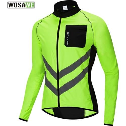 WOSAWE Mens Windbreaker Reflective Jacket Windproof Cycling Jacket Women Rainproof MTB Road Bicycle High Visibility Rain Jacket
