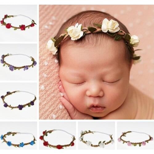 2019 New Arrival Girls Flower Crown Headband for Wedding Party Hair Band Accessories Princess Tiara Kids Headwear Wianek
