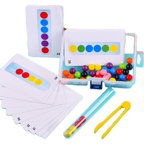 Wooden Clip Beads Test Tube Game Kids Montessori Toys Children Logic Concentration Fine Motor Training Educational Teaching Aids