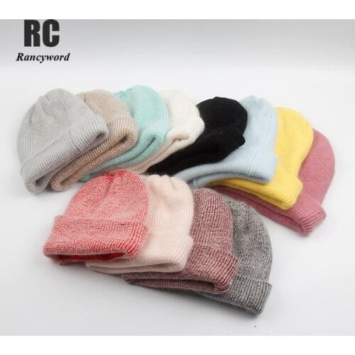 Casual Womens Hats Cashmere Wool Knitted Beanies Autumn Winter Brand New Three Fold Thick 2021 Knitted Girls Skullies Beanies