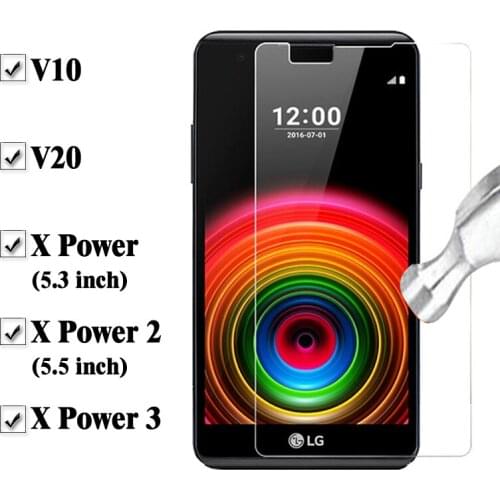 10Pcs Transparent Tempered Glass Screen Protector For LG V10 V20 V30 Glass For LG V30 V10 V20 X Power 2 XPower 3 Protective Film