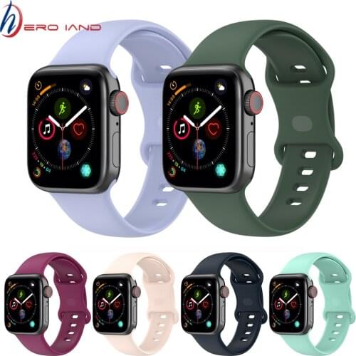 Silicone Strap For Apple Watch band 40mm 44mm 38mm 42mm 44 mm Rubber watchband smartwatch bracelet iWatch serie 3 4 5 6 se band