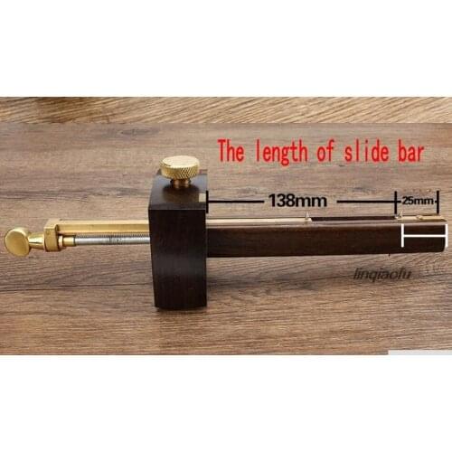 Luxury British Indonesia Ebony+Pure Copper Wearproof Carpenter Woodworking Tool 8 Inch Screw Cutting Gauge Mark Scraper Scribers