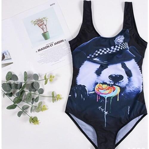 Cartoons Printed One Piece Swimsuit Female Vintage Swimwear Women Monokini Backless Swim Suit Bodysuit One-piece Suit Bather New