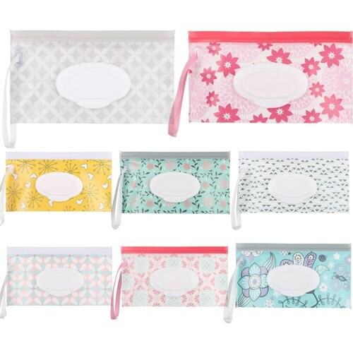31 styles Portable Wet Wipes Bag EVA Self-sealing Wet Tissue Bag Flip-top Extraction Hand-held Wet Tissue Bag Stroller Accessory