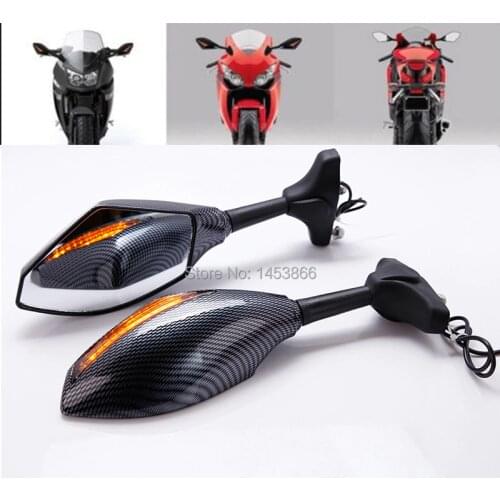 Evomosa LED Turn Signals Integrated Mirrors For Honda CBR 600 F3 F2 F4i 929 954 1000 RR Motorcycle Side Rearview Mirror