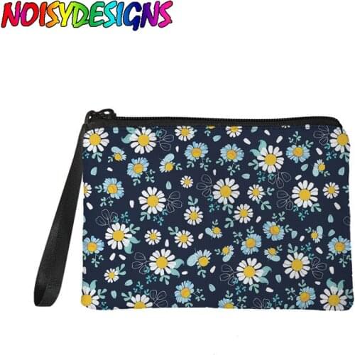 NOISYDESIGNS Vintage Small Floral Coin Purse Polyester Fabric Women Hibiscus/Mandala Change Pouch Card Holder Wallet Storage Bag