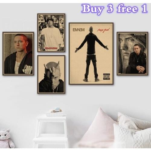 Vintage Singer Eminem 8 mile Poster RetroPoster Kraft Paper For Home Bar Wall Decor Stickers
