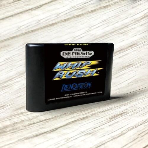 Whip Rush - USA Label Flashkit MD Electroless Gold PCB Card for Sega Genesis Megadrive Video Game Console