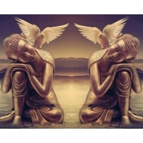 YIKEE diamond painting full round buddha Handmade Needlework DIY Diamond Embroidery Mosaic Rhinestone Picture y2414