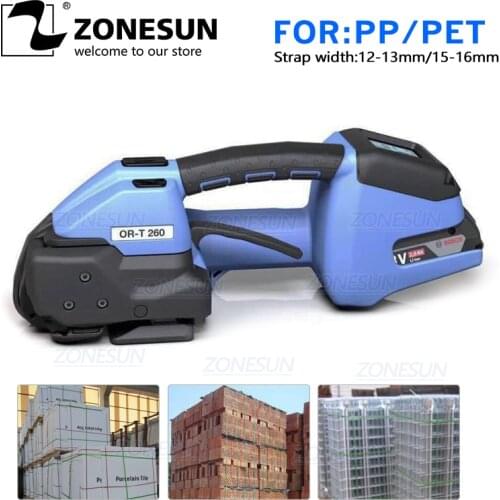 ZONESUN ORT-260 Swiss Made Battery Powered Plastic Strap Tool PP/PET Strapping Machine Automatic Sealless Combo Strapping Tool