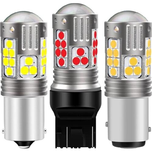 1PC 1156 BA15S P21W 1157 BAY15D BAU15S T20 7443 W21/5W 7440 W21W T25 3156 3157 LED Car Brake Light Turn Signal Auto Reverse Lamp