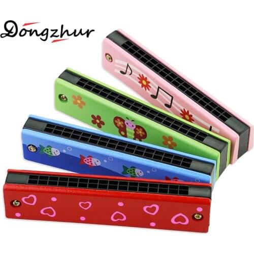 1pc Baby Toys Noise Maker Childrens Wooden Painted Harmonica Early Education Toys Oral Organ Learning Baby Toy Random Color
