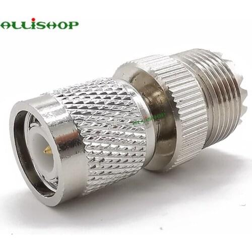 1Pcs UHF Adapter Connector UHF SO-239 SO239 Female to TNC Male Connector TNC Plug to UHF Jack RF Converter Gold Plated brass