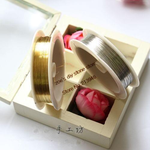 0.4MM 10Pcs Mix Silver & Gold Enamelled Copper Wires Ropes DIY Jewelry Findings Accessories