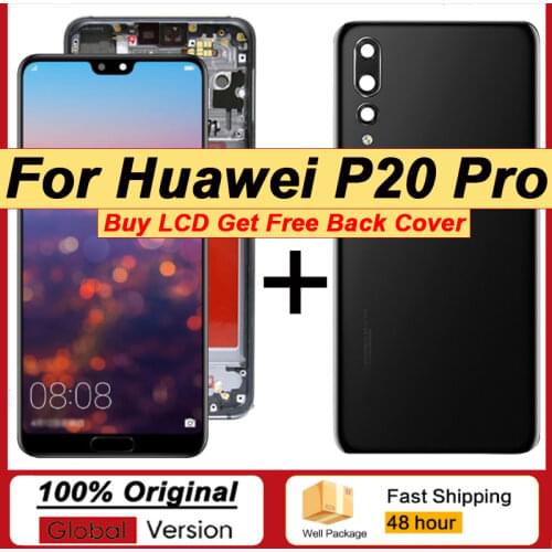 100% Original 6.1'' AMOLED Display for Huawei P20 Pro LCD Touch Screen CLT-L09 CLT-L29 CLT-AL01 Repair Parts + Back Glass