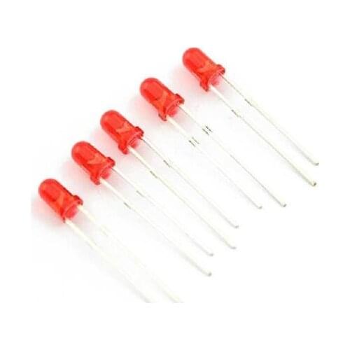 100Pcs Diffused LED 3MM RED COLOR RED LIGHT Super Bright NEW