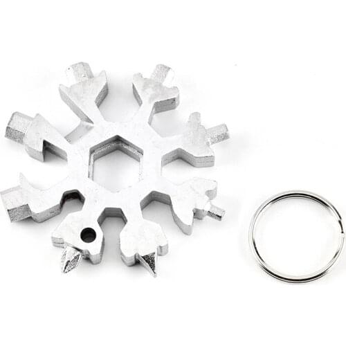 18 In 1 Pocket Tool Snowflake Multi Multipurpose Camp Survive Outdoor Hike Key Ring Spanner