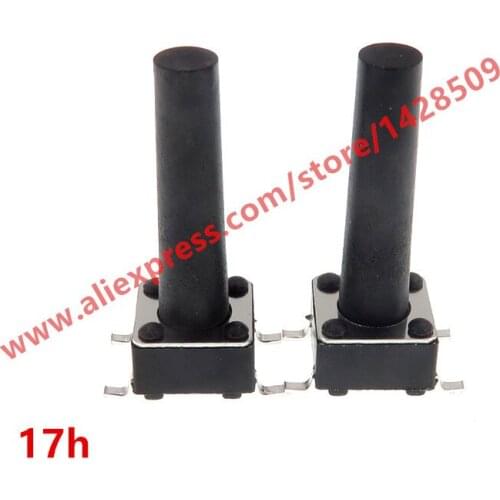 200pcs/Lot Black 6*6*17MM SMD four feet Copper feet high temperature resistant Light touch switch