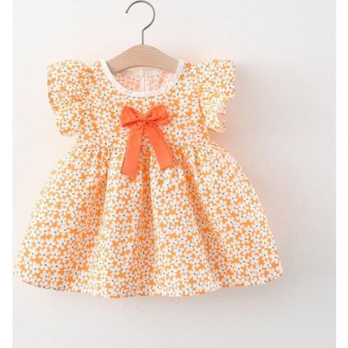 2021 Summer Dress Sleeveless Baby Girls Dress Baby Clothes Floral Princess Dress For Girls Children Vestidos 1-4 Years Old