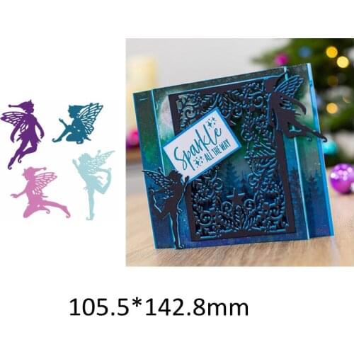 4pcs Cute Elf Cartoon Human Wing Different Forms Metal Cutting Dies DIY Template Handcraft Scrapbook Album Make Card New Die Cut