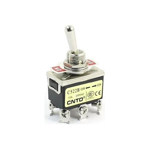AC250V 15A DPDT 2 Positions 6 Screw Terminals Toggle Switch for Switching Light