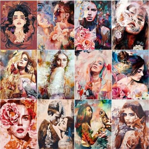 Diamond Painting Artist Beautiful Artistic Conception Advanced Charm Delicate Woman Bird Fox Flower Bedroom Home Decor Pictures