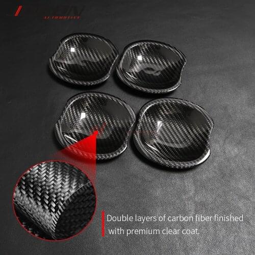 Real Dry Carbon Fiber Car 4Door Handle Bowl Cover Trim Cup Cap For Mercedes Benz G Class W463A W464 2019-2021 Accessories