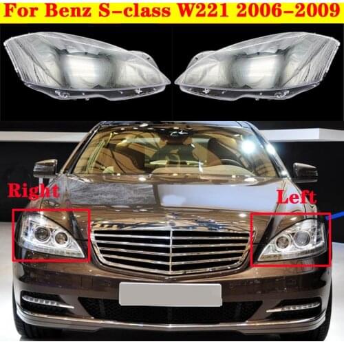 Auto Light Caps For Mercedes-Benz S-class W221 2006-2009 Transparent Lampshades Lamp Shell Front Lens Headlight Headlamps Cover