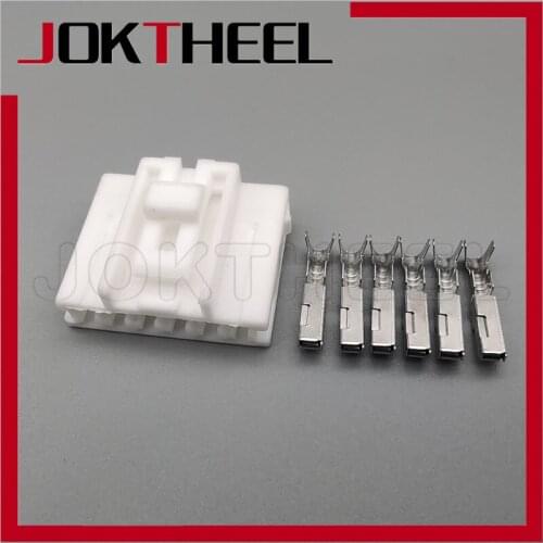 1-20 sets kit white 2.2mm 6 Pin Way female White electrical auto wire Connector fog lamp key switch plug for Toyota 7283-1061