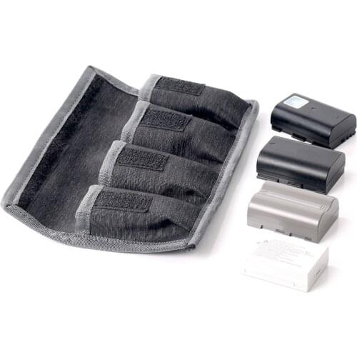 Besegad 4-Slots DSLR Battery Bag Portable Camera Battery Carrying Storage Case Holder Pouch for Nikon Canon Sony Camera Gadgets