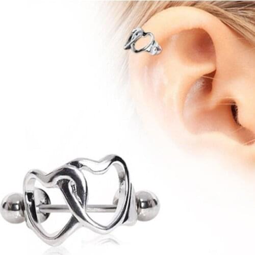 Free Shippment 20PCS Body jewelry-PUNK Hip Ear Stud Tragus/Helix Bar/Stud/Earring Stainless Steel Heart and Crown Shape NEW