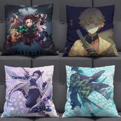 Demon Slayer: Kimetsu no Yaiba Kamado Tanjirou Nezuko Pillowcase Pillow Cushion Case Cover Home/bed/sofa/car Decor Cosplay Gift