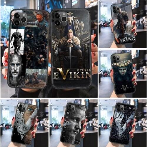 Vikings TV logo Phone Case Cover Hull For iphone 5 5s se 2 6 6s 7 8 12 mini plus X XS XR 11 PRO MAX Frosted black trend