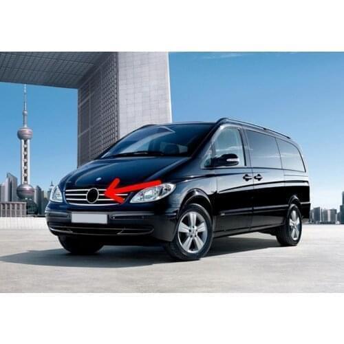 For Mercedes w639 Matte Black Grill Star Emblem Front Grille Badge V Class 2003-2014 Vito Viano Aftermarket A2078170016